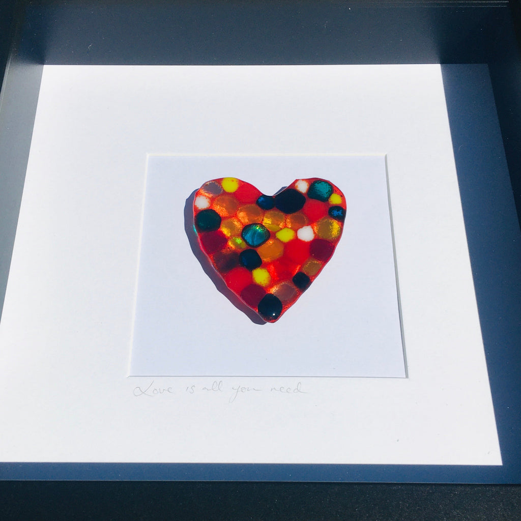 elegant framed glass heart