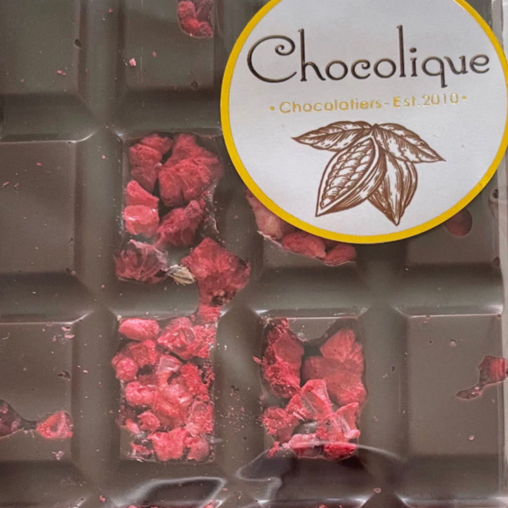 Chocolique dark chocolate raspberry bar