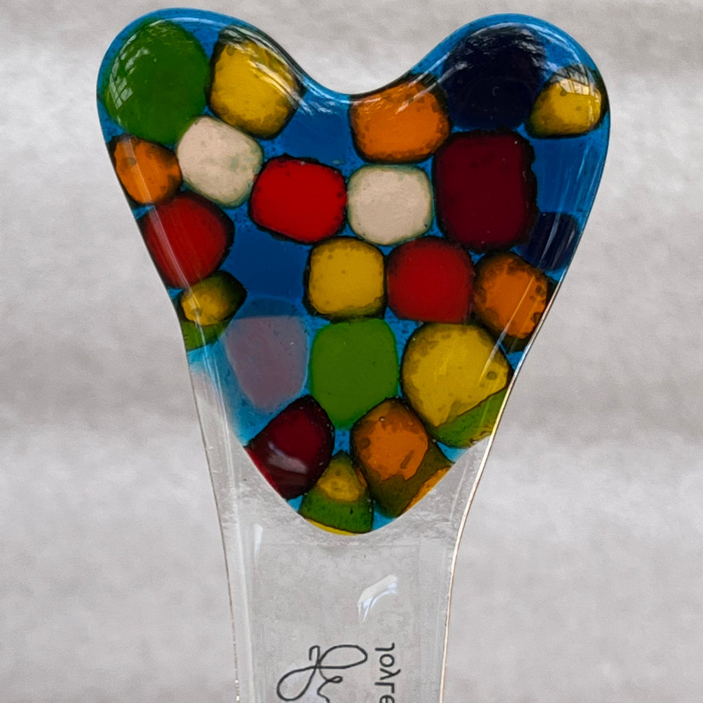 Glass Heart stake in blues