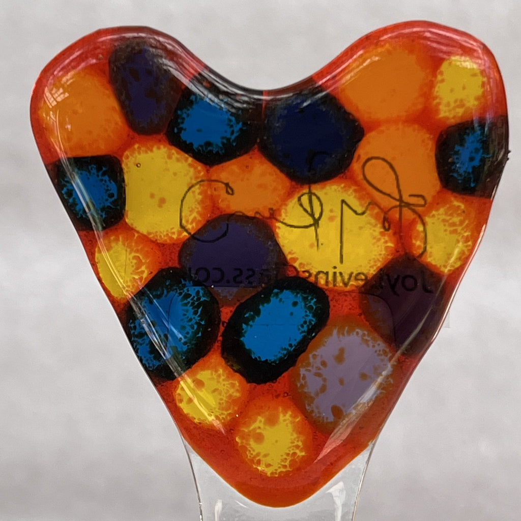 glass heart topped stakes