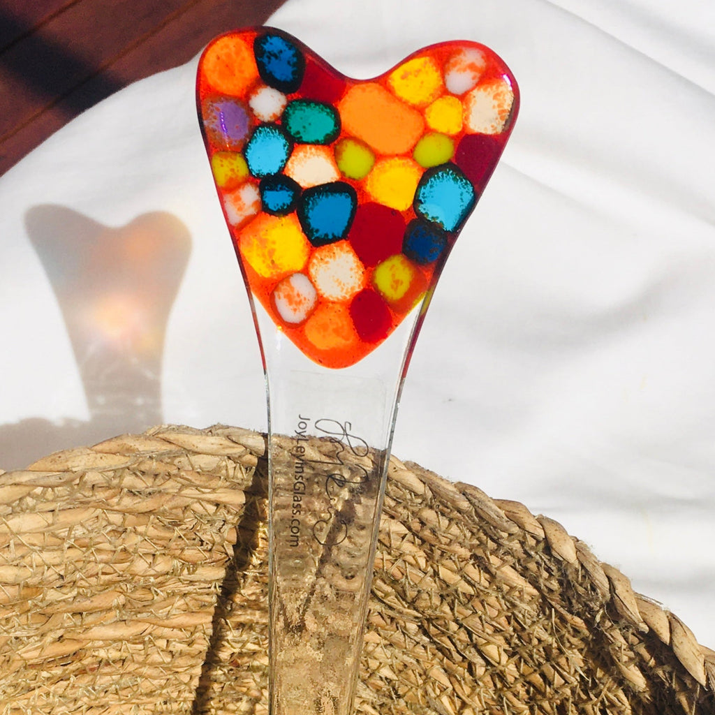 Glass Heart Stakes - Medium