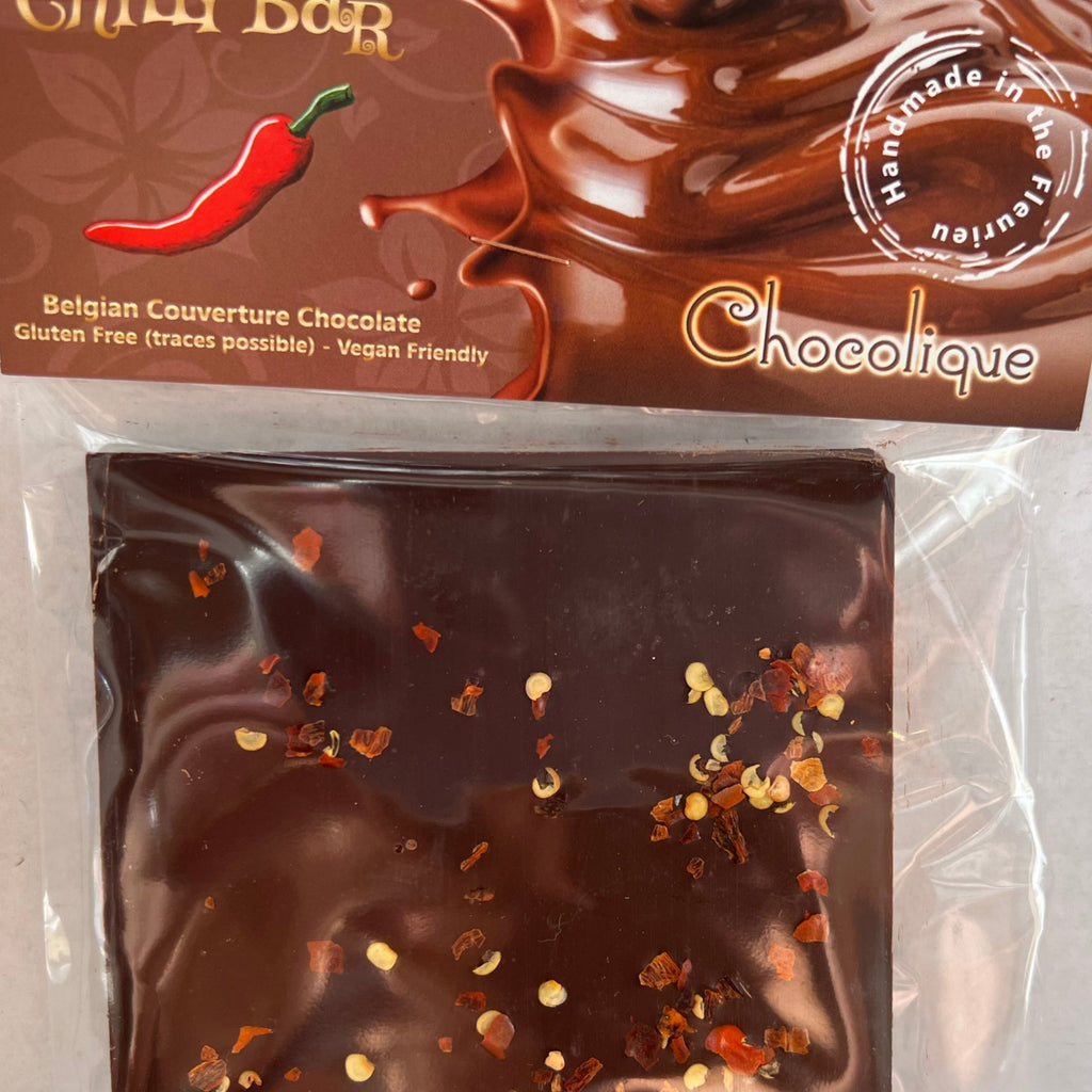 Chocolique dark chocolate chili bar