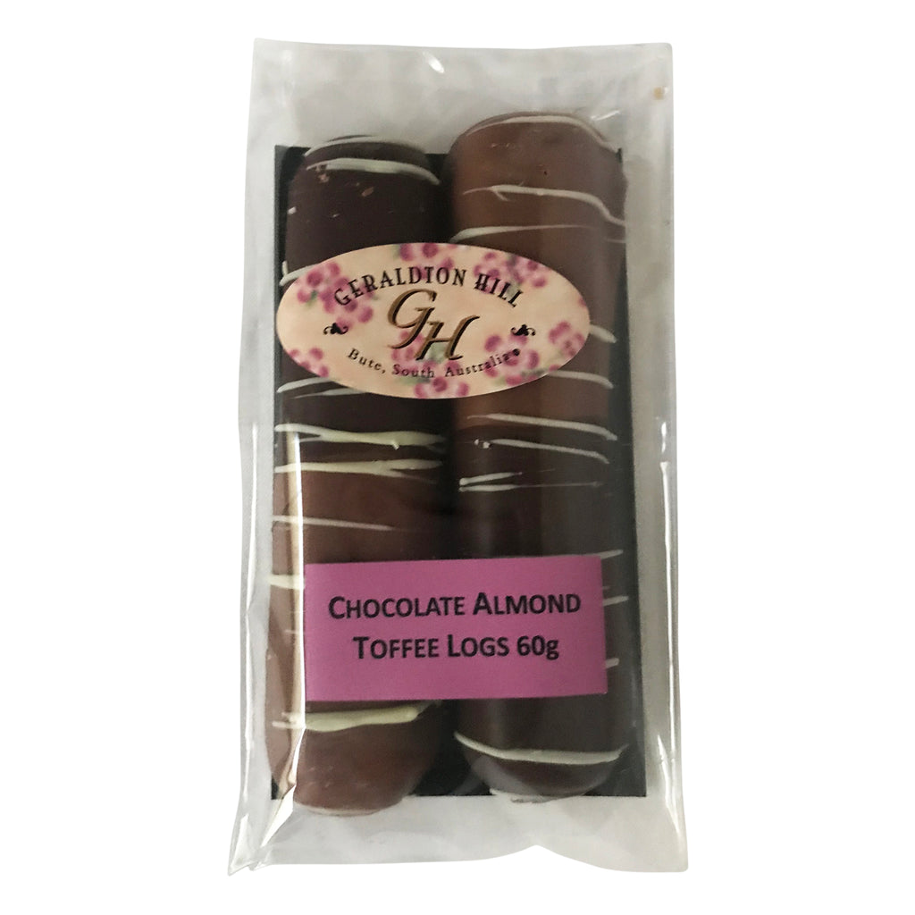 Choc Coated almond toffee logs twin pack