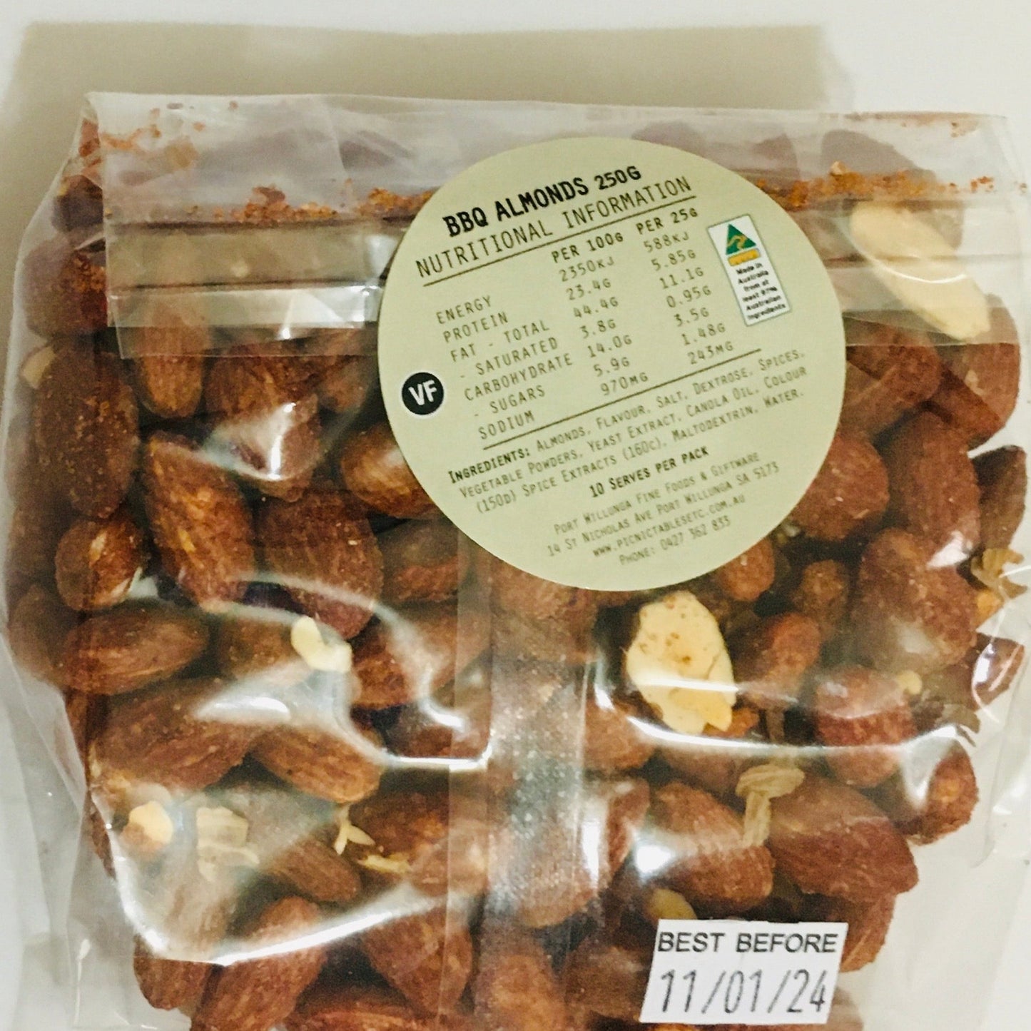 BBQ almonds picnic pack port willunga