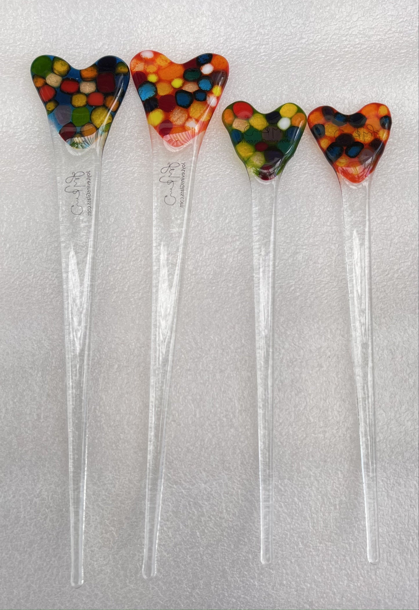 Glass Heart Stakes - Large